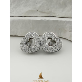 Сережки из белого золота с бриллиантами 1.074 ct 